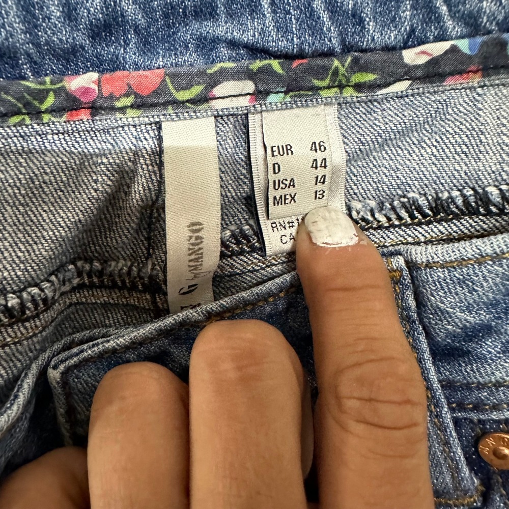 Mango Jeans Womens Size 14 Blue Straight Leg Medium Wash Denim Casual Mid Rise - Picture 8 of 9